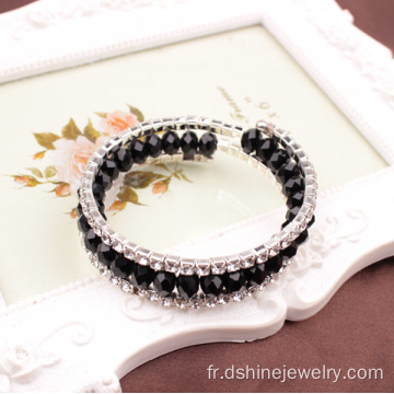 Bijoux de perles de cristal multicouche strass Stretch bracelet